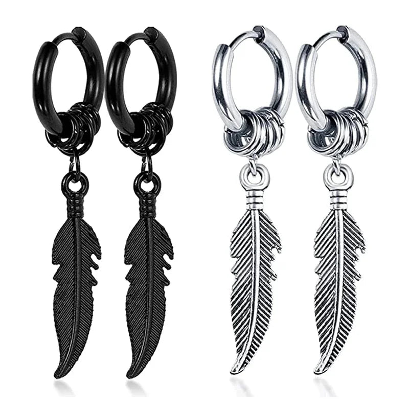 Cross feather Earrings