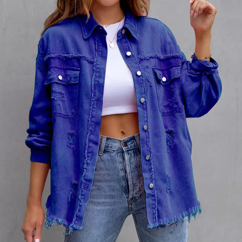 Elise Ripped Denim Jacket