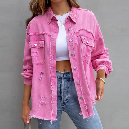 Elise Ripped Denim Jacket