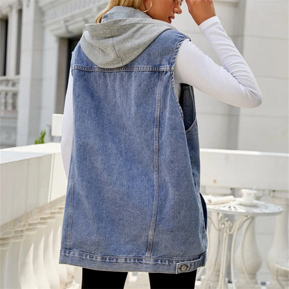 Manon Hooded Denim Vest